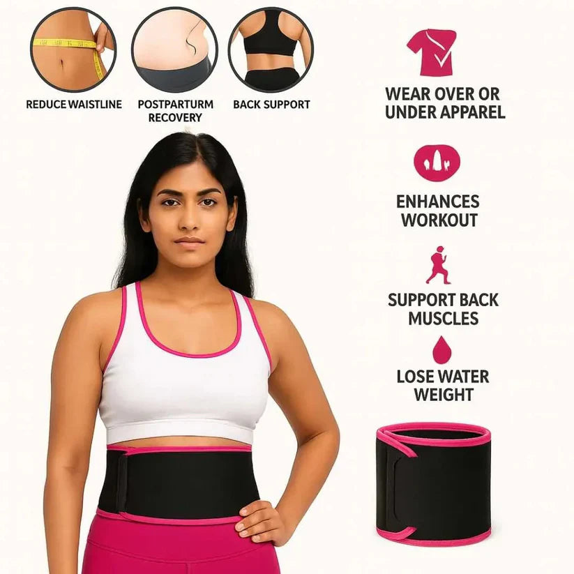🔥 adjustable waist trimmer belt sweat enhancing tummy control