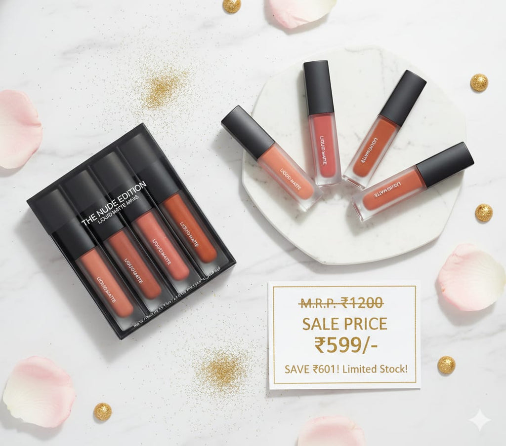 Nude Red Edition Different Shades Liquid Lipstick Set of 4 (16ml)